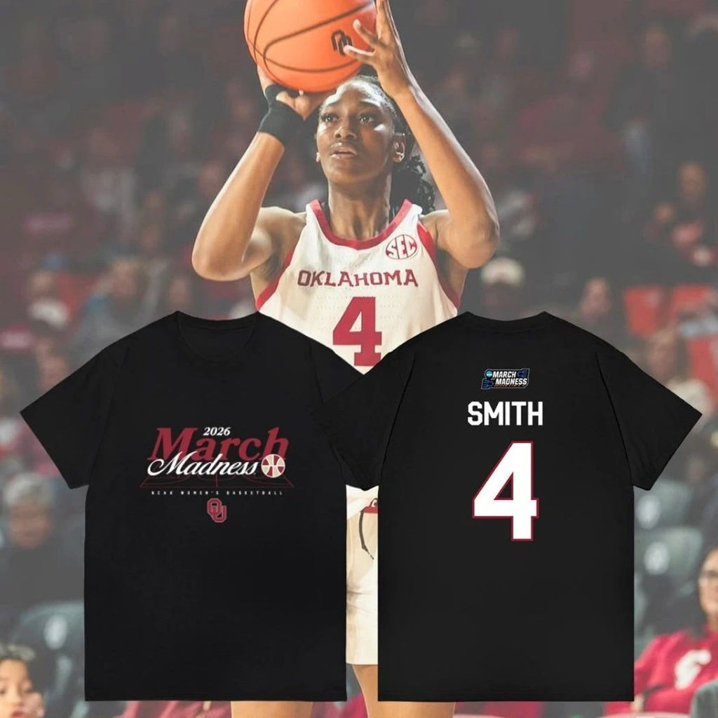 Smith #4 Oklahoma Sooners Women’s Basketball 2026 March Madness Souvenir Shirt