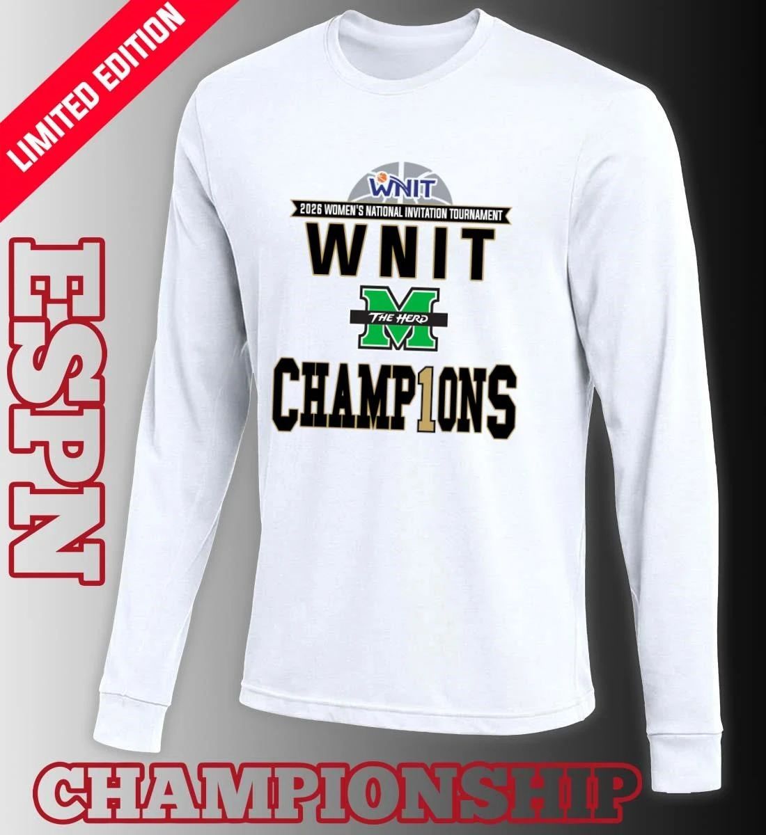Marshall University Thundering Herd 2026 Women’s NIT Champions Locker Room T-Shirt