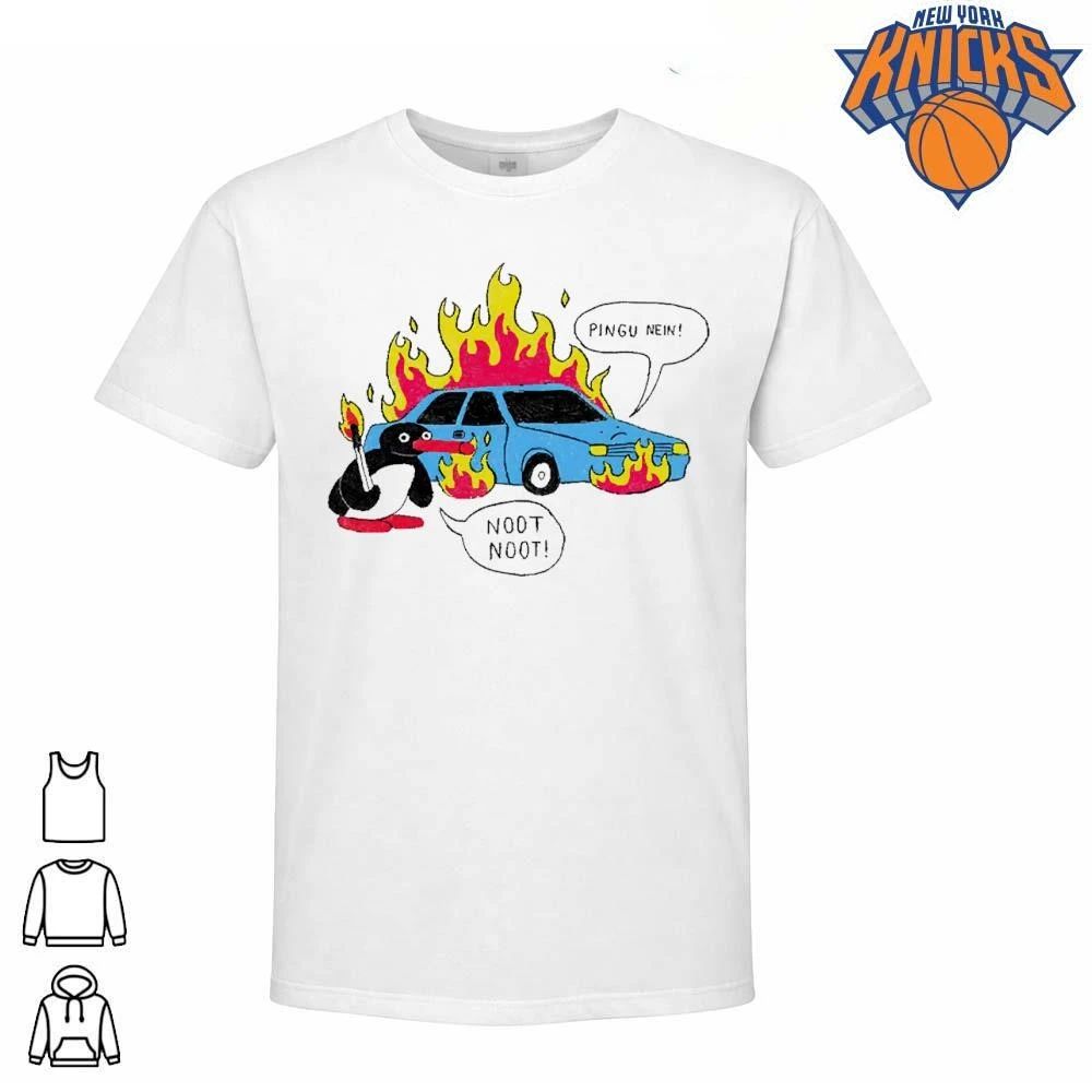 Pingu Nein Noot Noot Burning Car Arson Penguin Meme Shirt