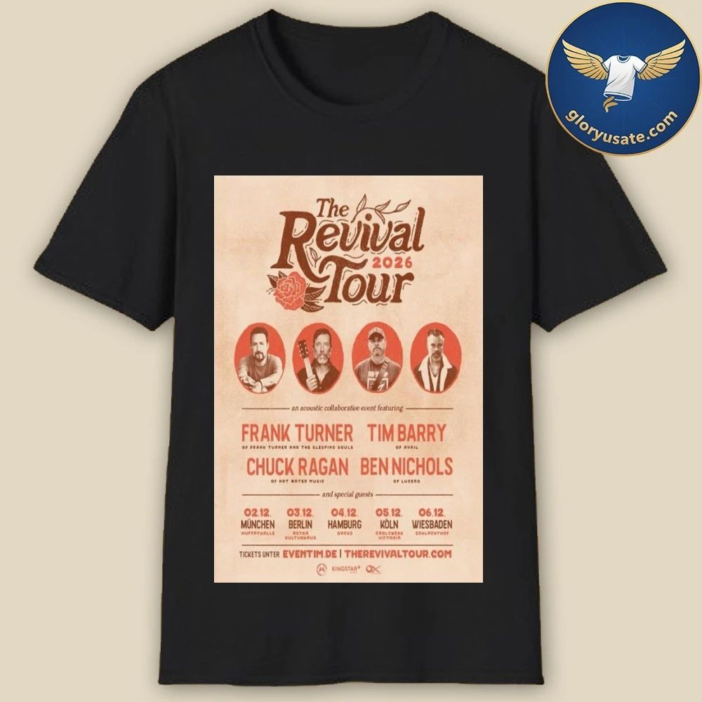 Frank Turner & Chuck Ragan & Tim Barry & Ben Nichols The Revival Tour 2026 Poster Shirt