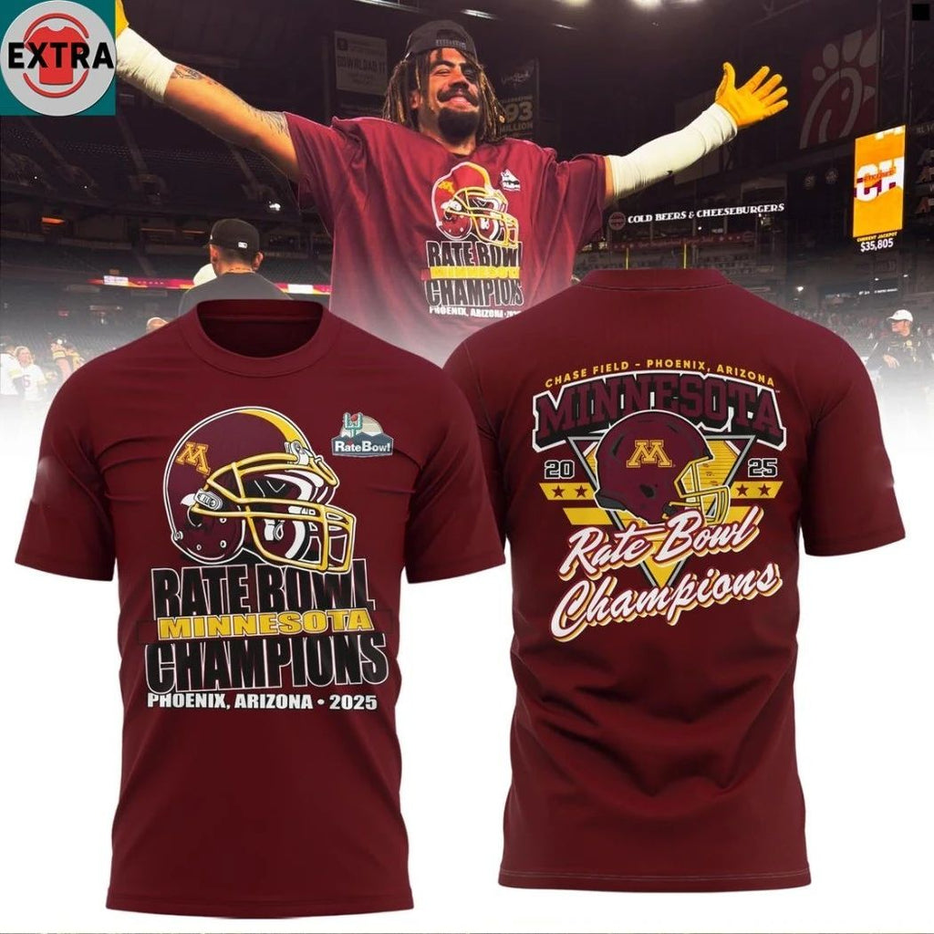 Original Minnesota Golden Gophers Rate Bowl Champions 2025 Hoodie Shirts