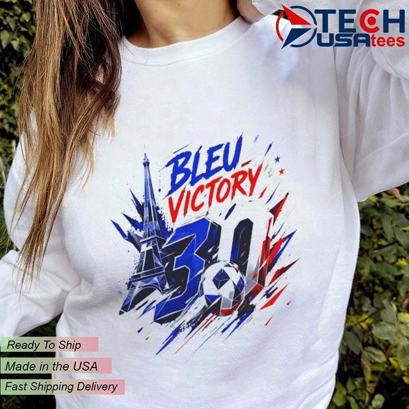 Bleu Victory 30 France Soccer Eiffel Tower shirt