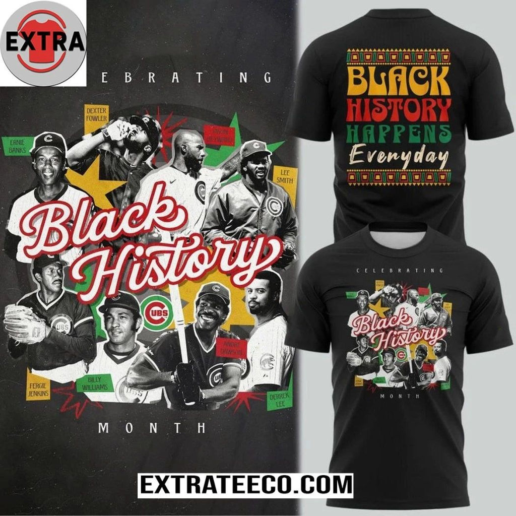 Chicago Cubs Black History Month 2026 Happen Everyday Hoodie T-Shirt