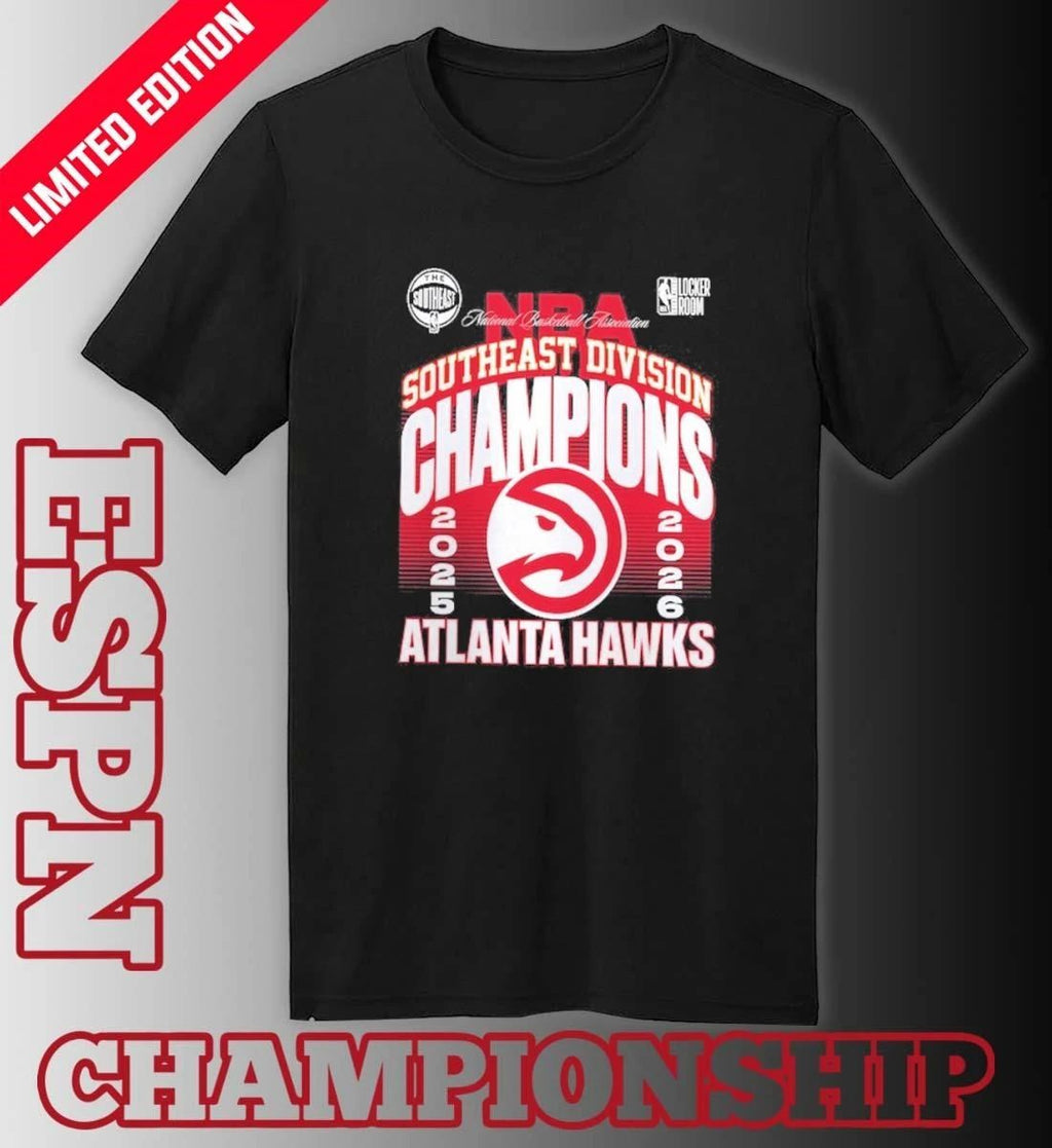 NBA Atlanta Hawks 2026 Southeast Division Champions Locker Room T-Shirt