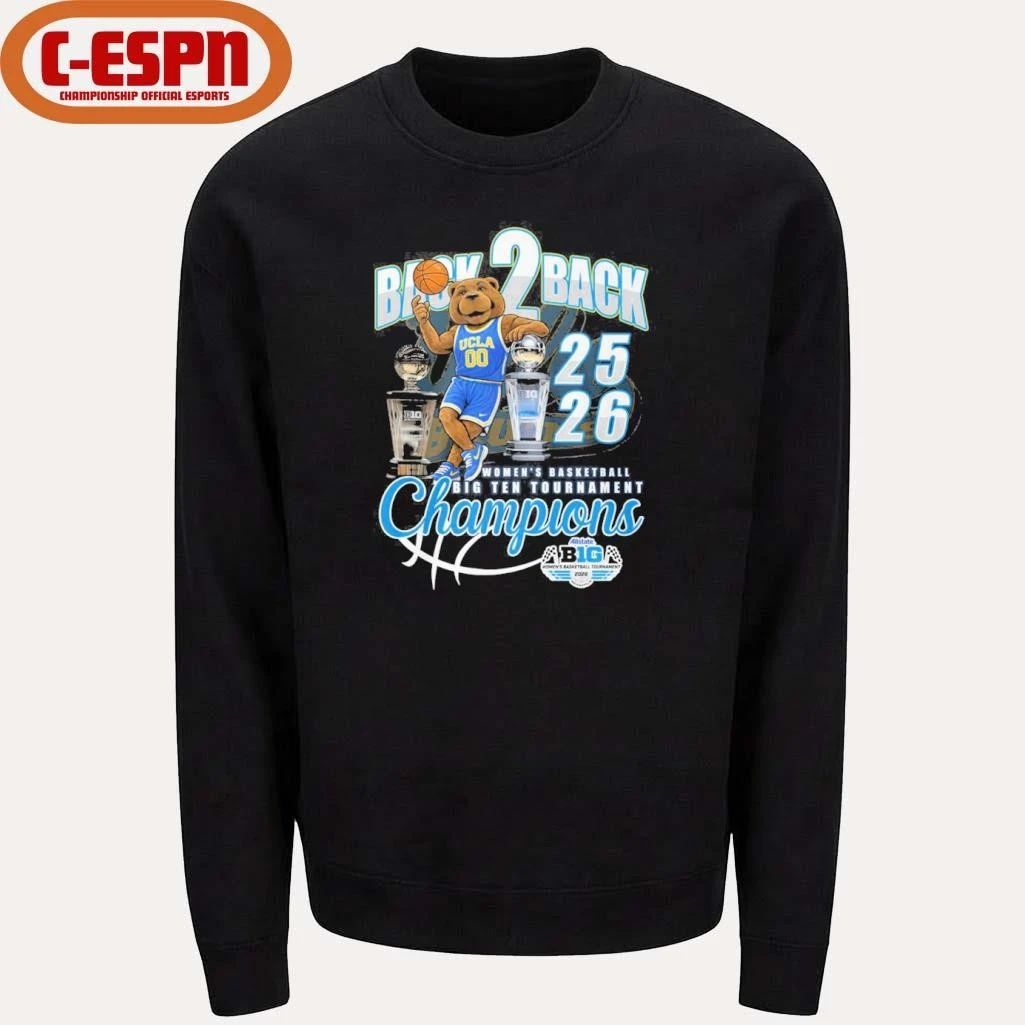 Ucla Bruins Mascot Back 2 Back Big Ten Women’s Basketball Tournament Champions Shirt