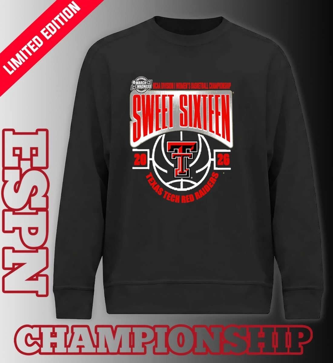 Texas Tech Red Raiders Sweet 16 NCAA DI Women’s Basketball Tournament March Madness 2026 T-Shirt