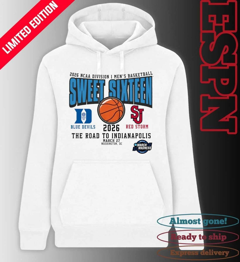 Duke Vs St John’s 2026 NCAA DI Men’s Basketball Tournament Sweet Sixteen T-Shirt