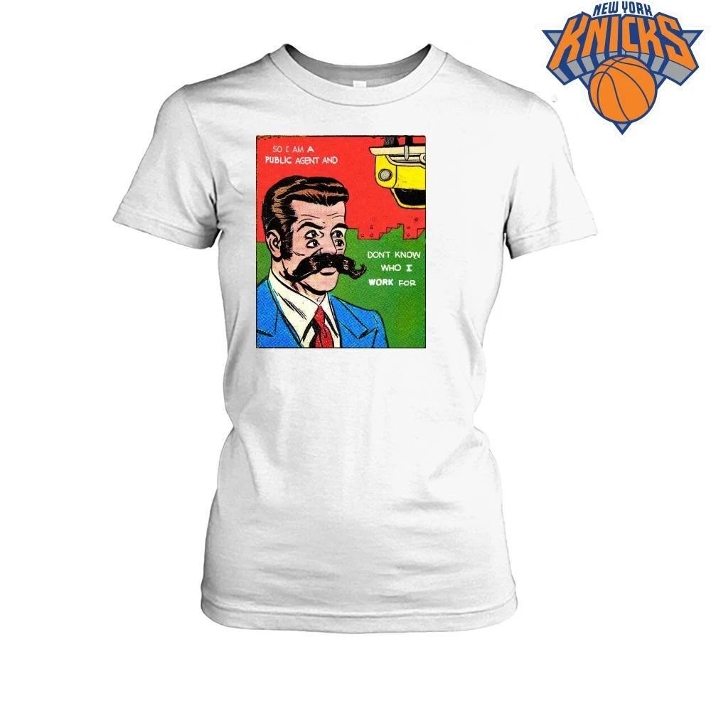 Vintage Comic Public Agent Four Eyes Mustache Retro Pop Art Shirt