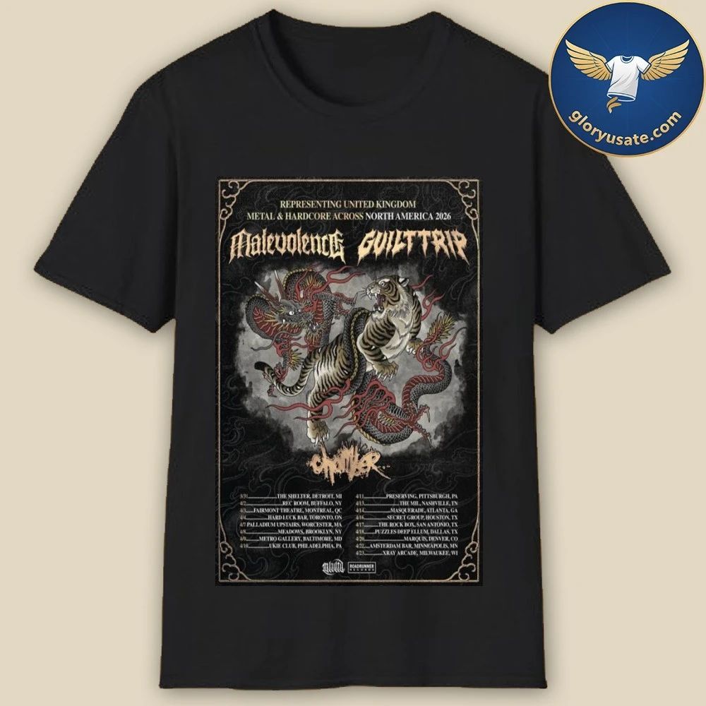 Malevolence & Guilt Trip Hardcore & Metal Across North America 2026 Poster Shirt