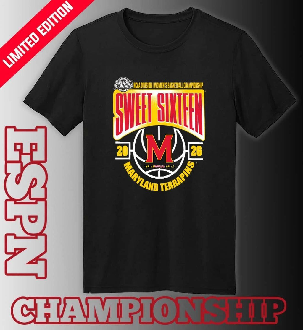 Maryland Terrapins Sweet 16 NCAA DI Women’s Basketball Tournament March Madness 2026 T-Shirt