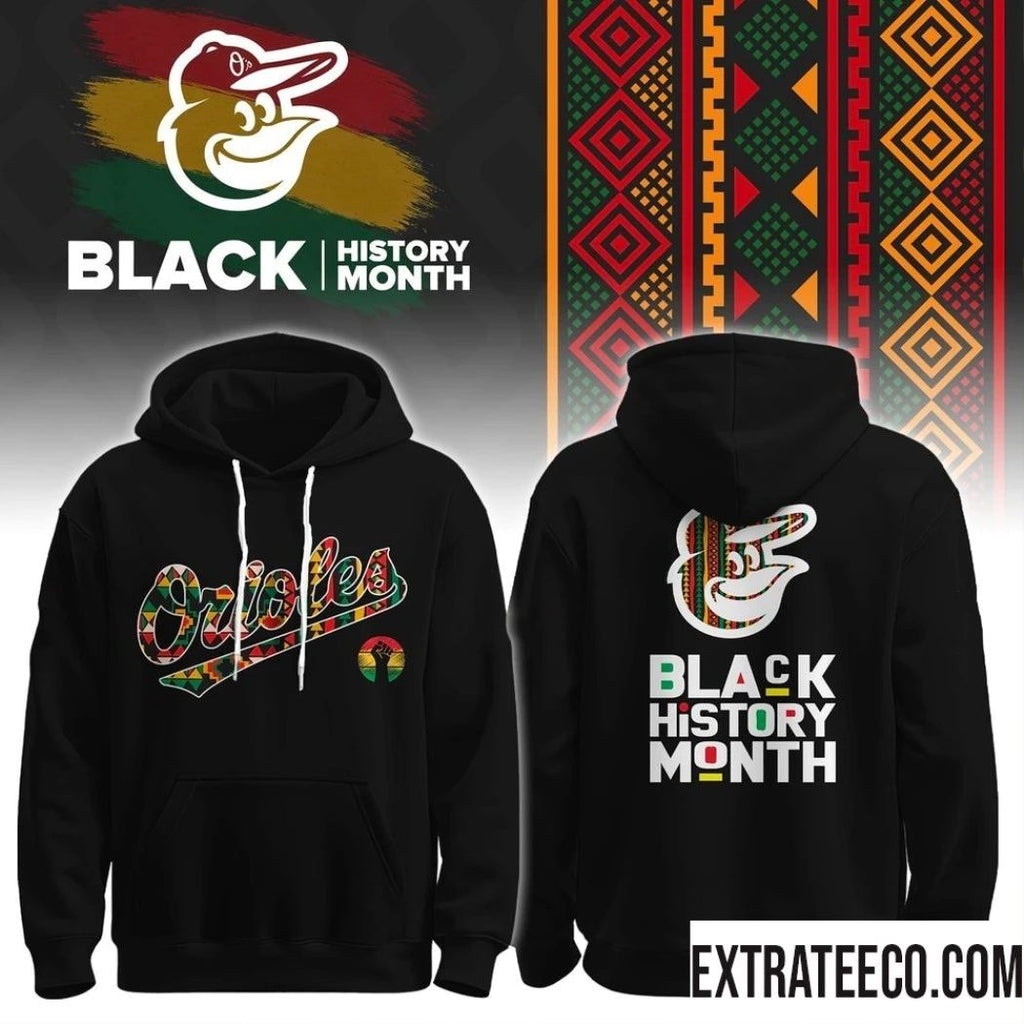 Orioles Mlb Baseball Black History Month All Team Logo Two Sided 2026 T-Shirt