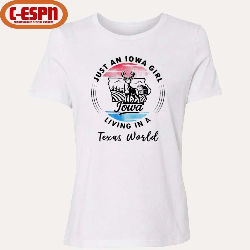 Reindeer Just An Iowa Girl Living In A Texas World Shirt