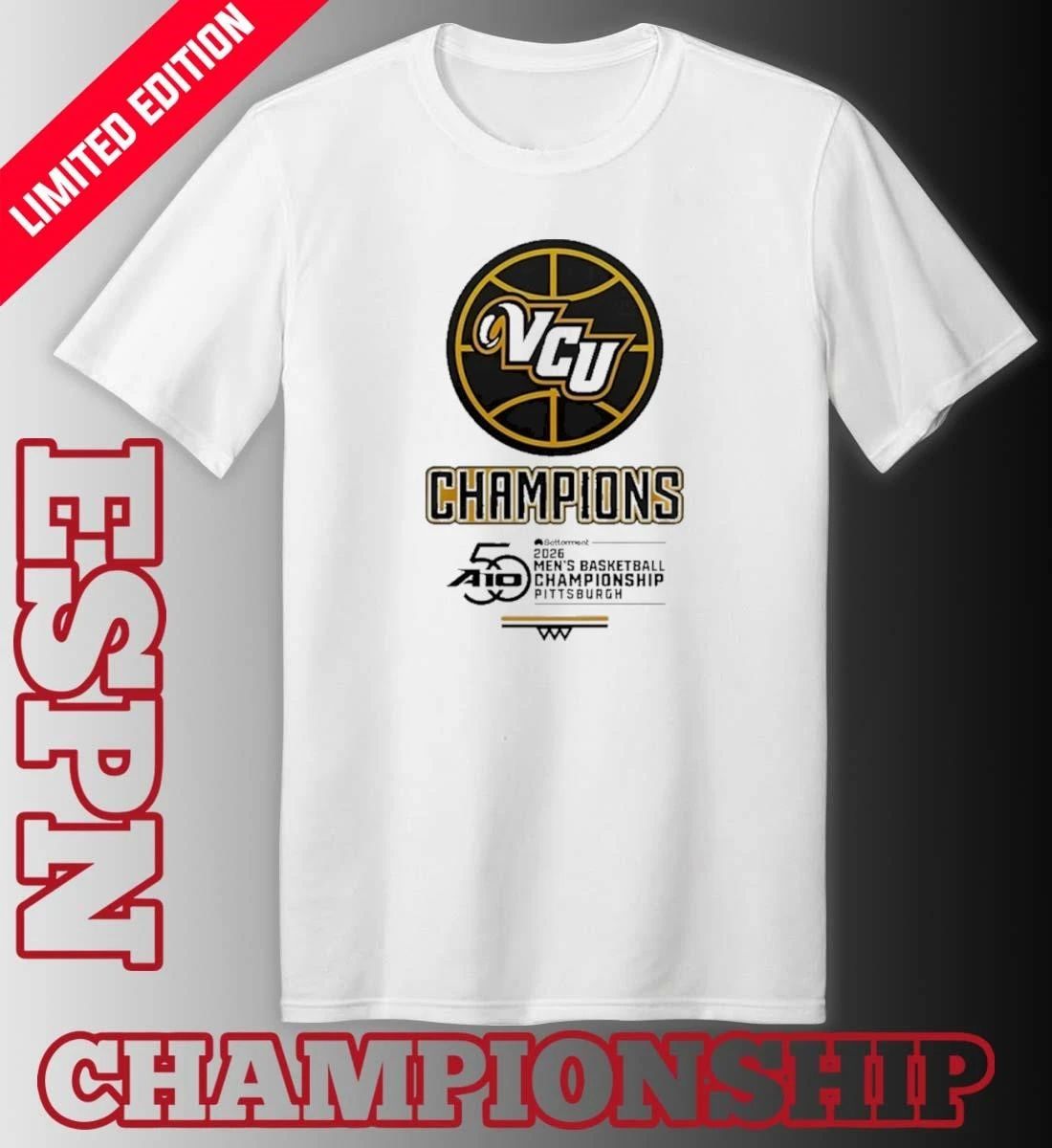 VCU Rams 2026 A10 Men’s Basketball Champions Locker Room T-Shirt