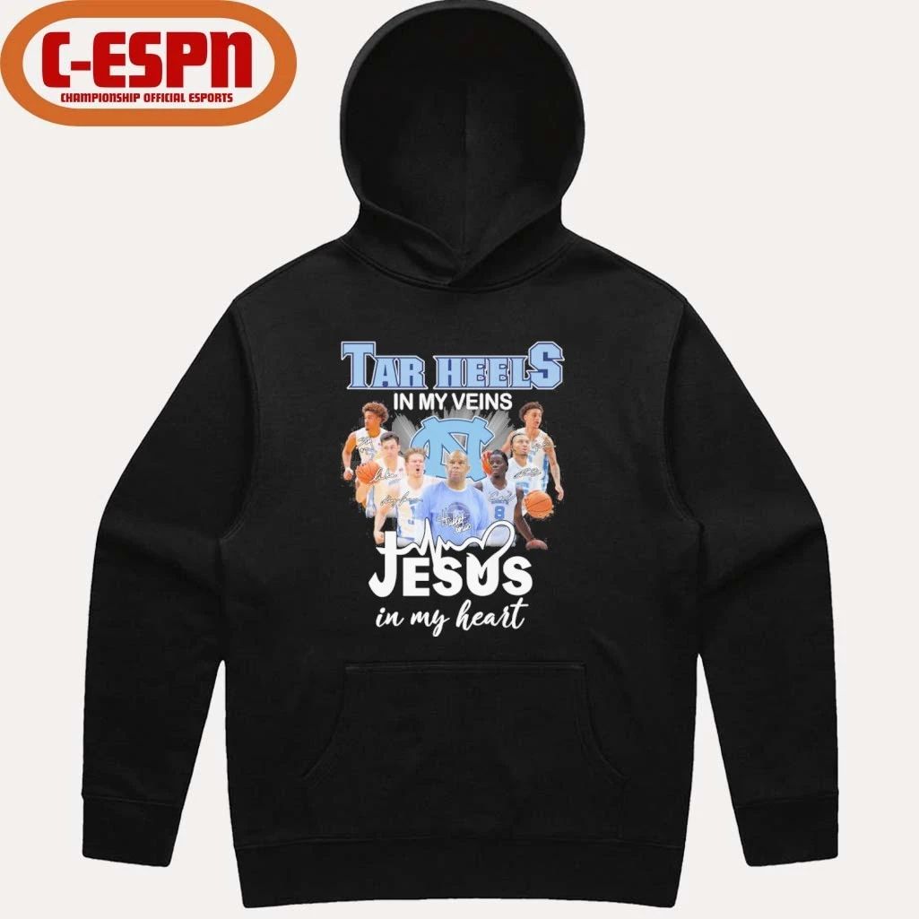 UNC Men’s Basketball In My Veins Jesus In My Heart Shirt