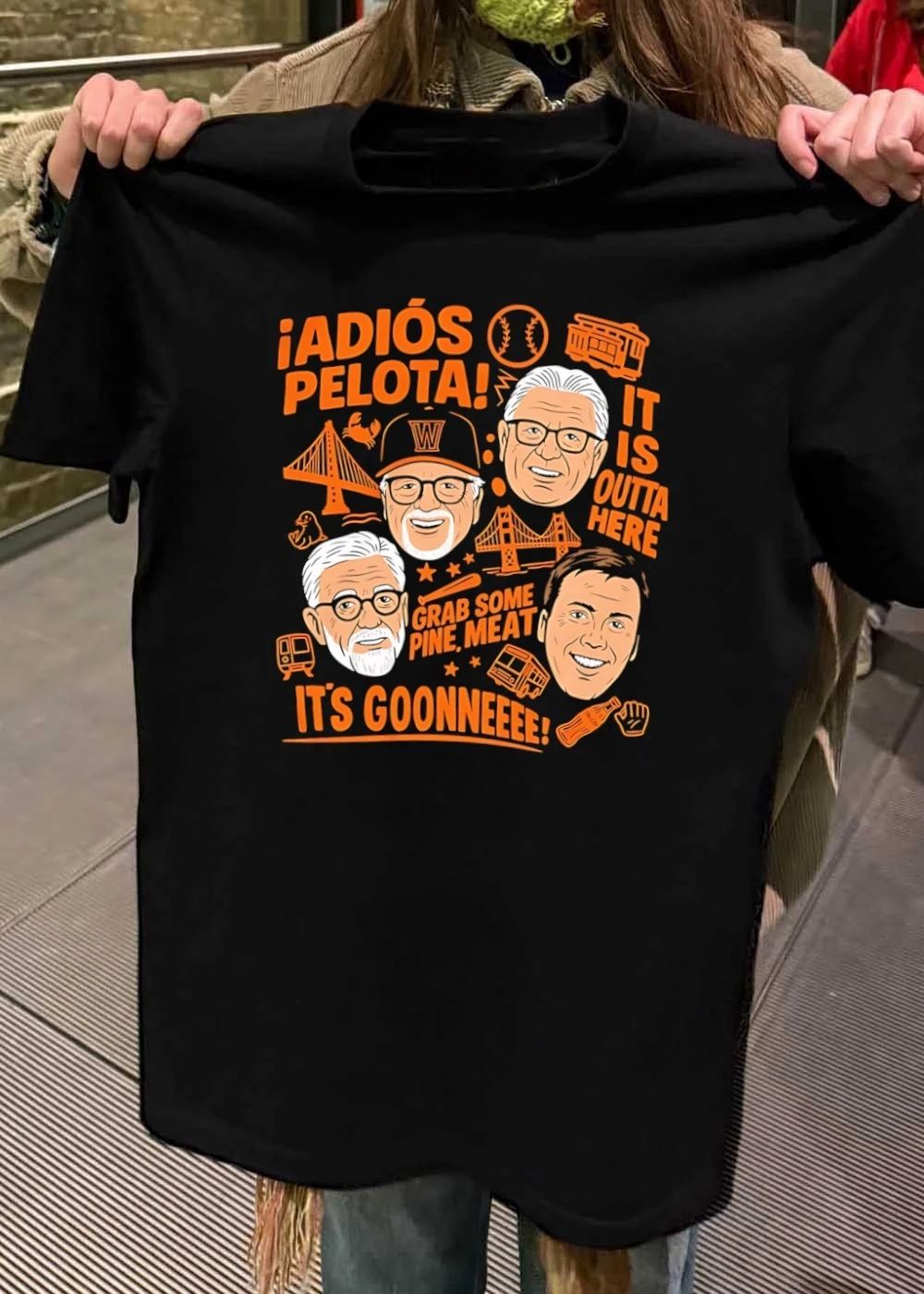 Adios Pelota It Is Outta Here Grab Some Pine Meat Its Goonneeee Baseball Broadcasters Caricature shirt