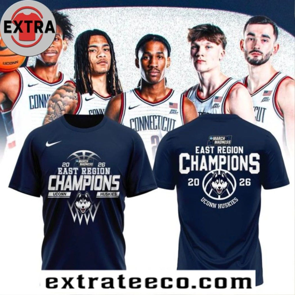 UConn Huskies East Region Champions 2026 Logo Two Sided Shirt- Top-Rated Gift for College Basketball Lovers