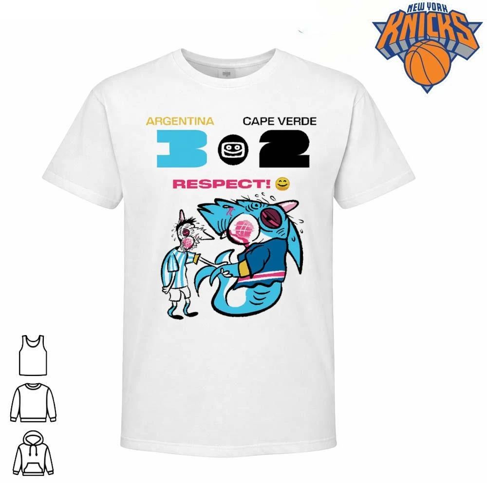 Argentina vs Cape Verde Respect World Cup Shark Boxing Match Cartoon Shirt