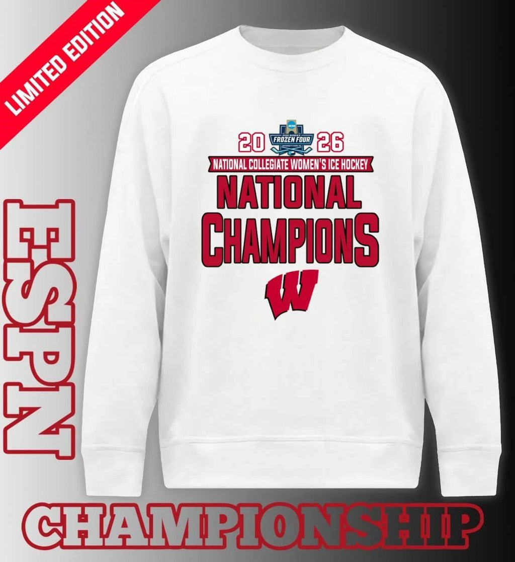 Wisconsin Badgers National Collegiate Women’s Ice Hockey Champions 2026 T-Shirt
