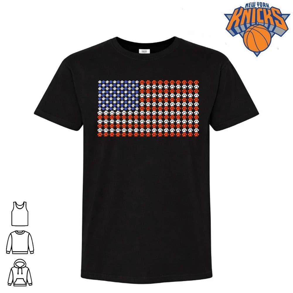 American Flag Paw Prints Dog Lover Patriotic USA Stars Stripes Pet Owner shirt