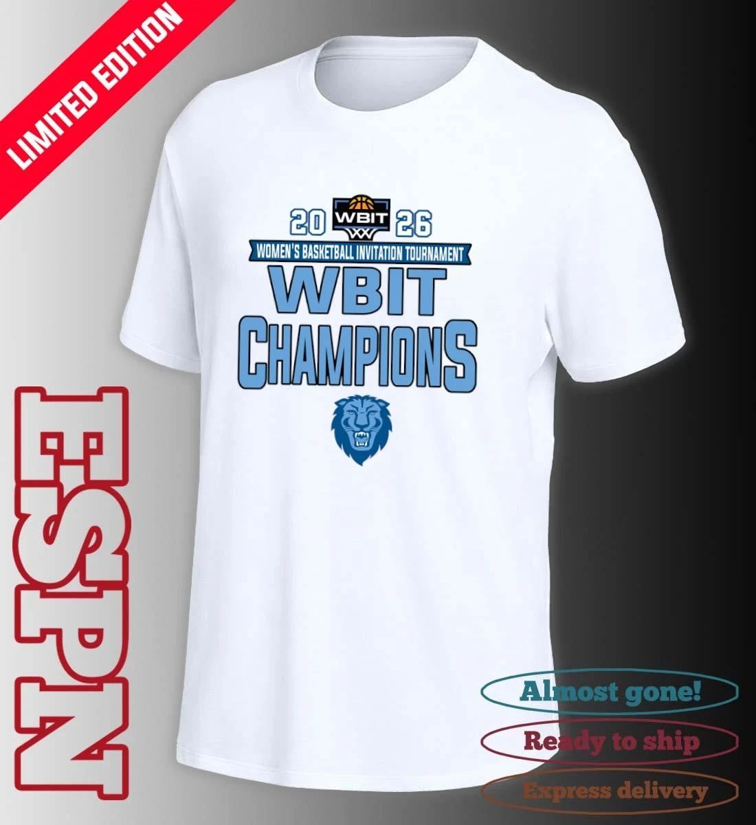 Columbia Lions 2026 WBIT Women’s Basketball Invitation Tournament Champions Locker Room T-Shirt