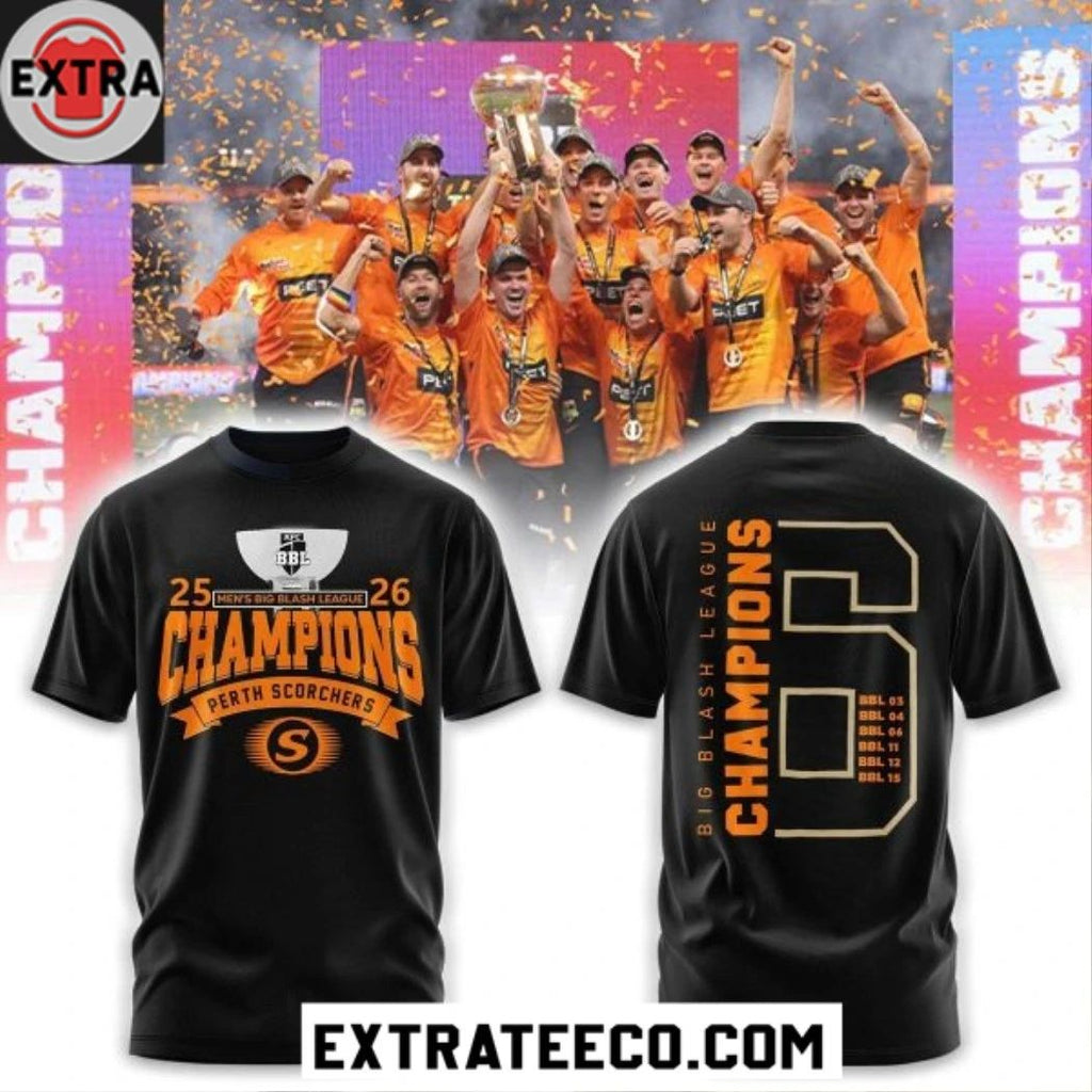 Original Perth Scorchers Big Bash League Champions 2025-2026 Logo Shirt