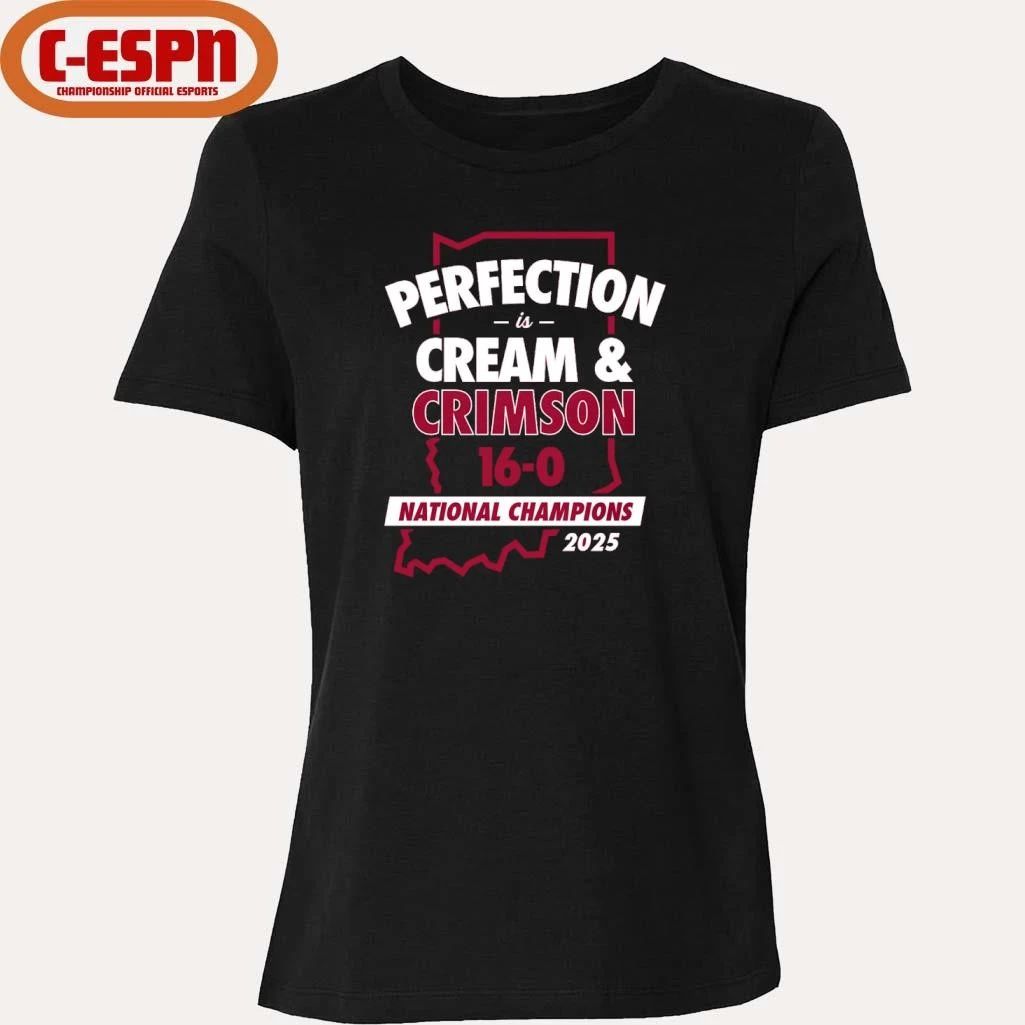 IU Football Perfection is Cream and Crimson National Champions T-Shirt