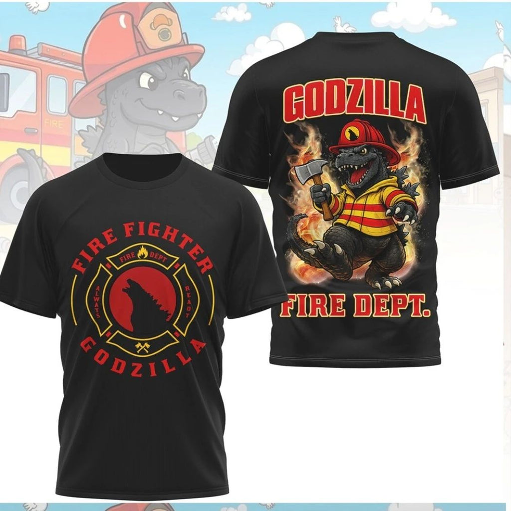 Original Godzilla Firefighter Fire Dept Always Ready Shirt