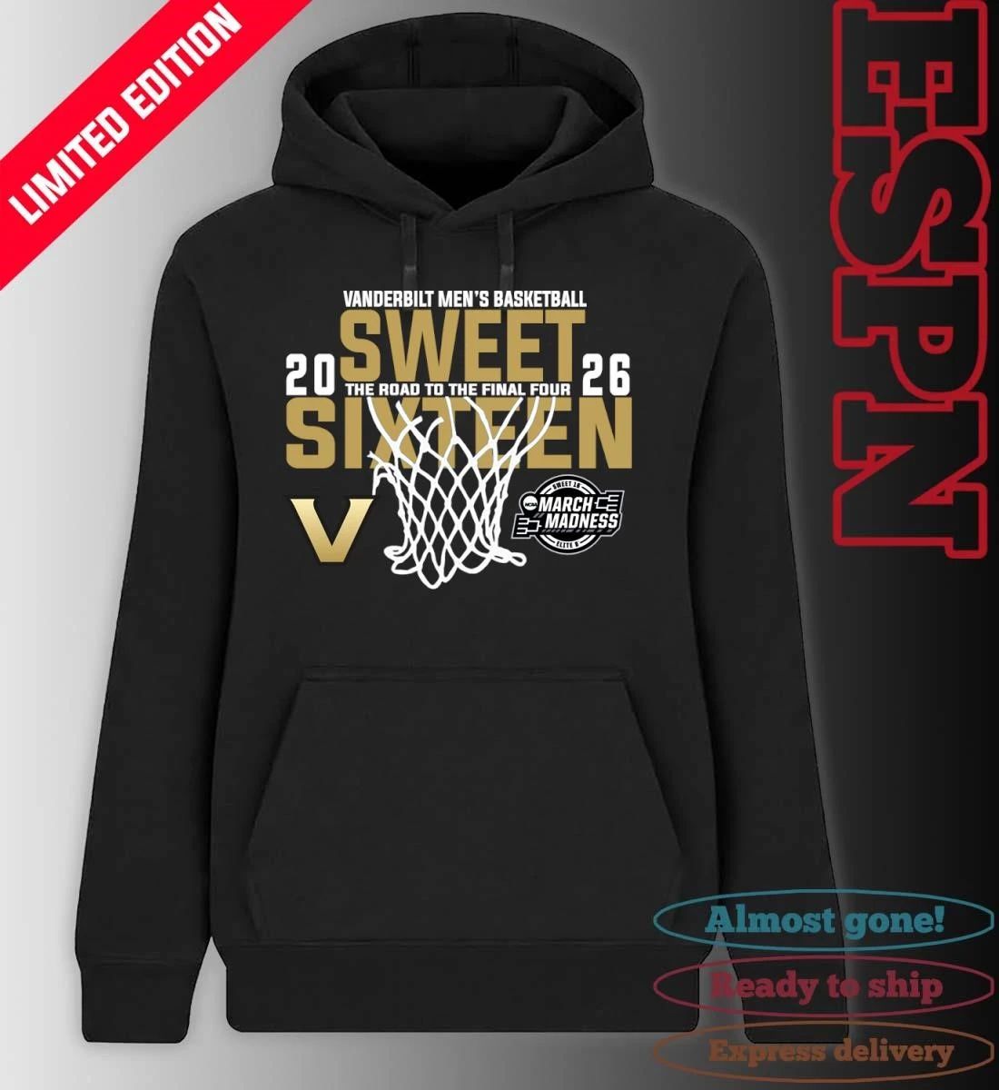Vanderbilt Men’s Basketball 2026 Sweet Sixteen The Road To The Final Four Shirt