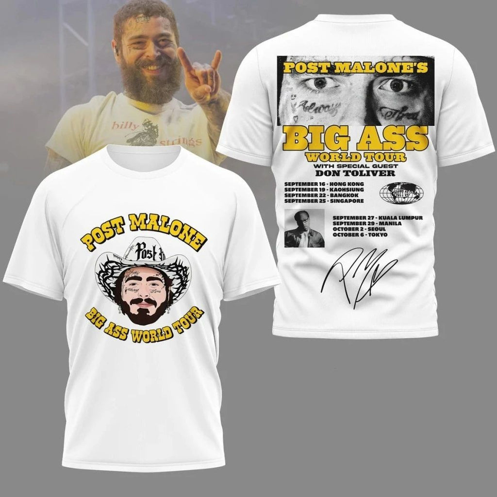 Post Malone Big Ass World Tour 2026 Two Sided T-Shirt – Perfect Gift for Men & Women