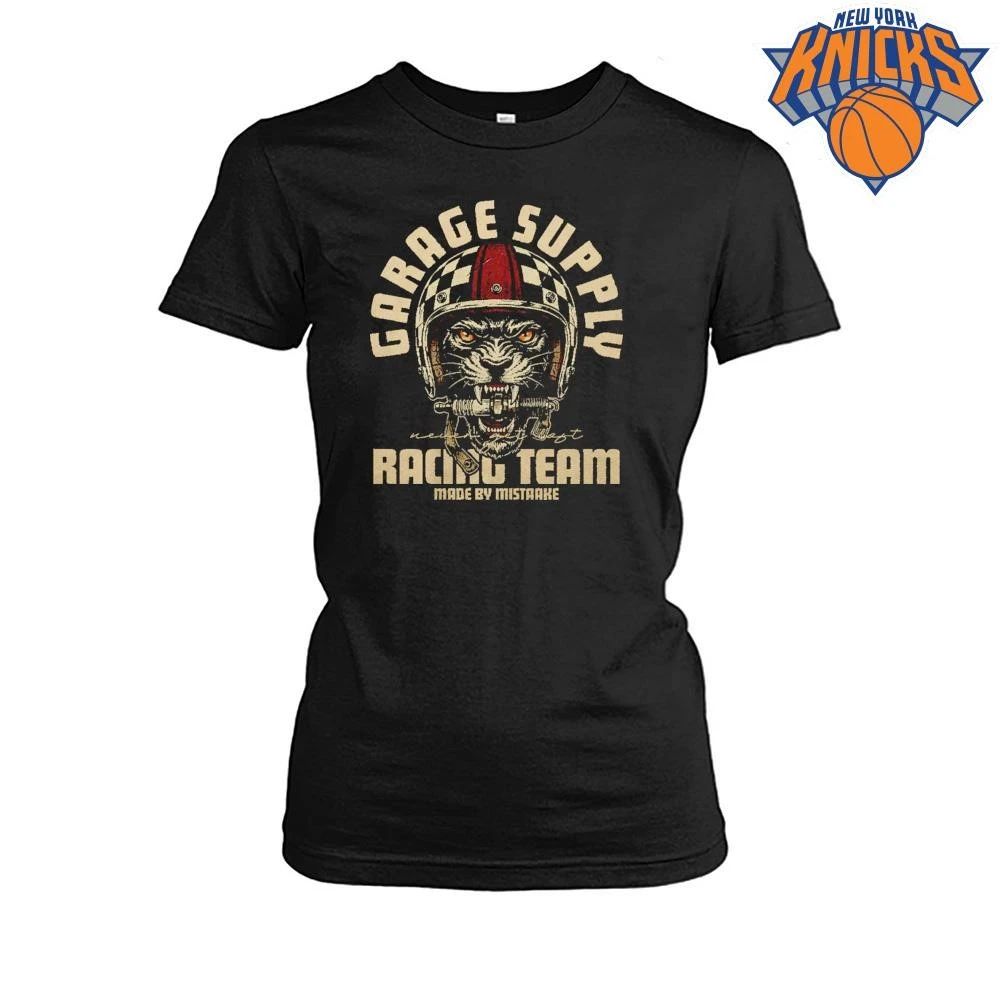 Garage Supply Racing Team Vintage Black Panther Helmet Spark Plug Shirt