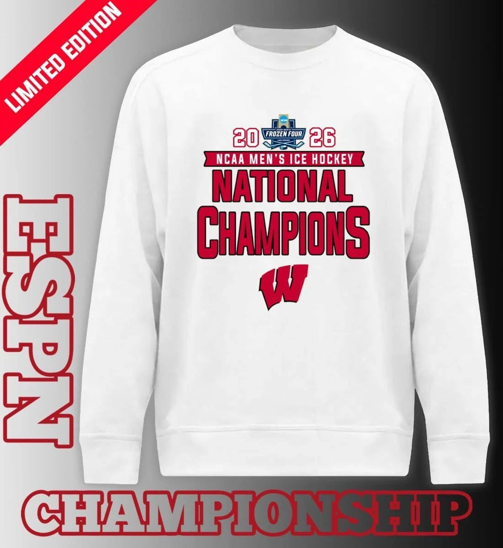 2026 NCAA Men’s Ice Hockey National Champions Wisconsin Badgers T-Shirt