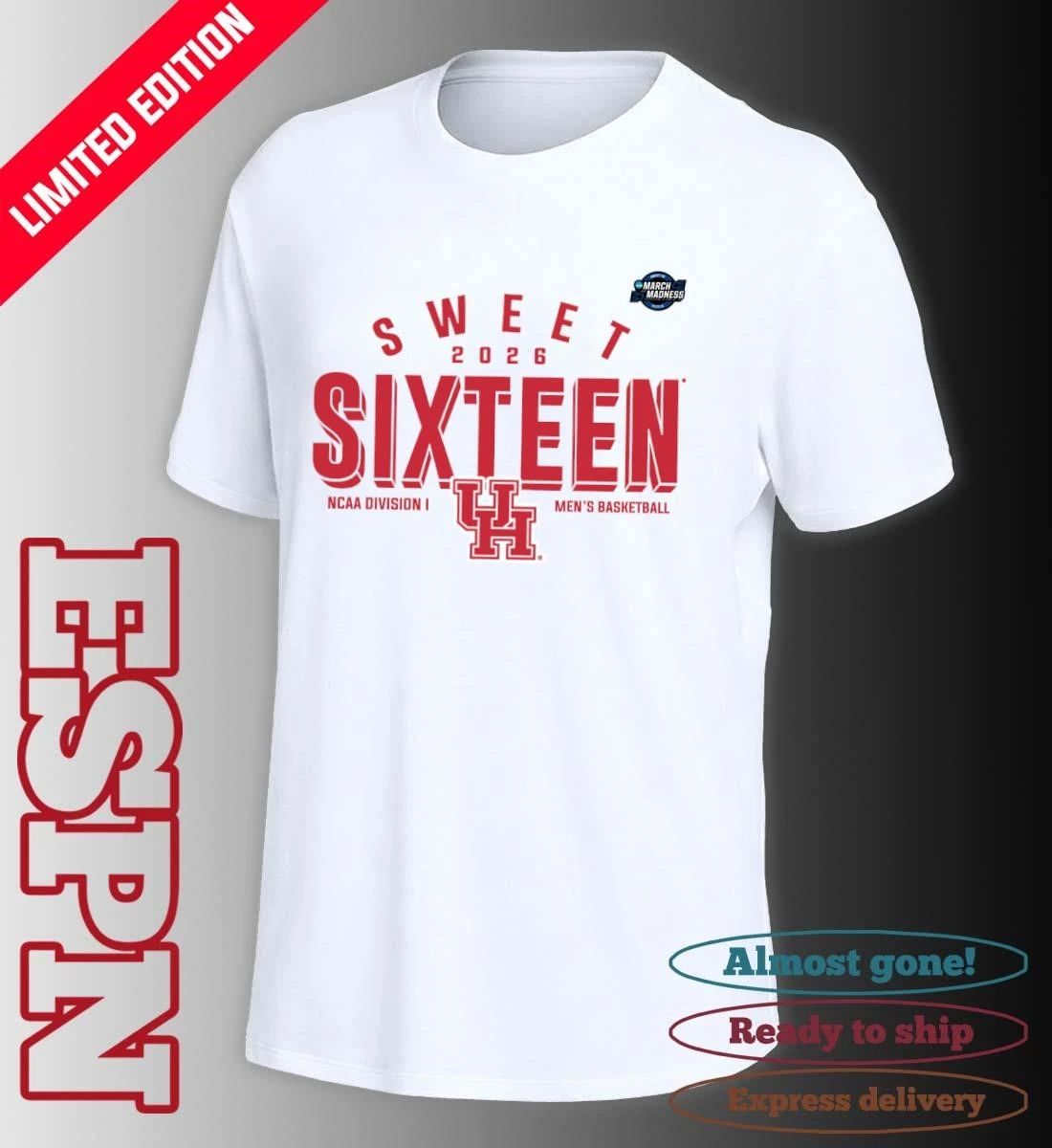 Sweet 16 Houston Cougars 2026 NCAA Men’s Basketball T-Shirt