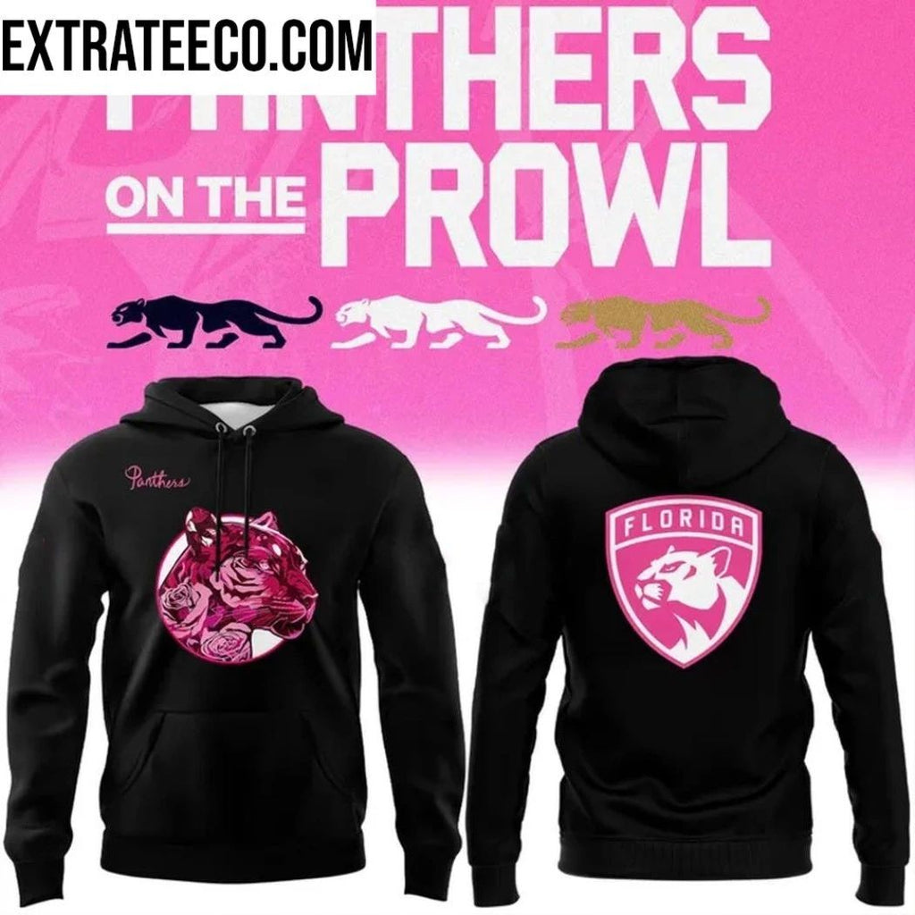 Florida Panthers 2025 Pink in the Rink Logo Black T-Shirt