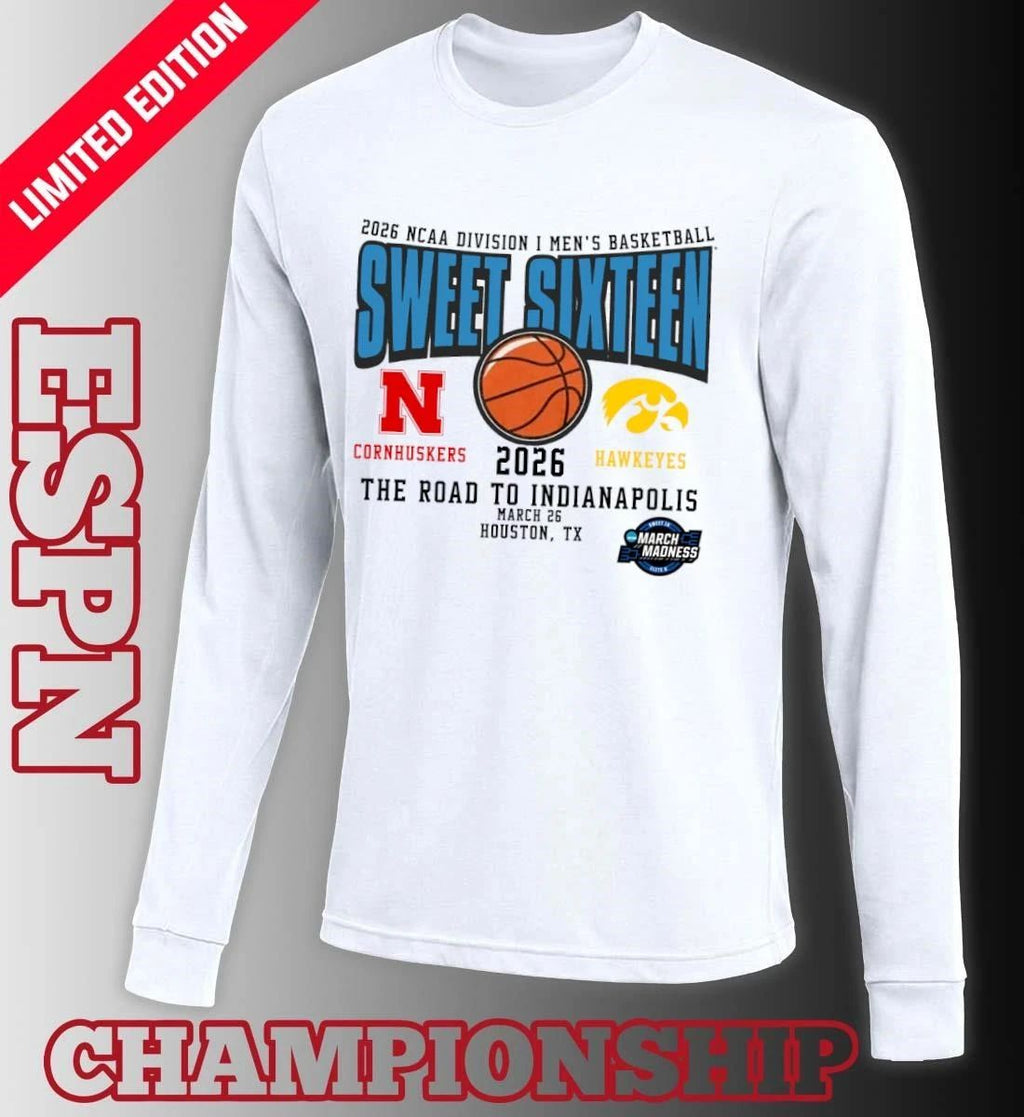 Nebraska Vs Iowa 2026 NCAA DI Men’s Basketball Tournament Sweet Sixteen T-Shirt