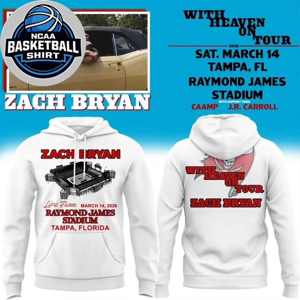 Zach Bryan x Tampa Bay Buccaneers With Heaven On Tour Live From 2026 Logo Two Sided Shirt