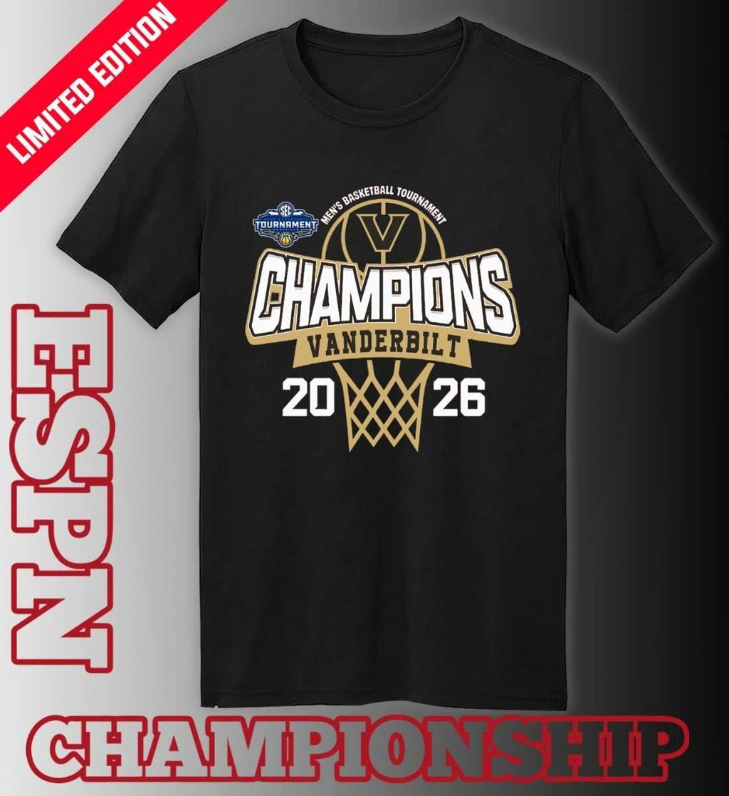 Vanderbilt Commodores 2026 Southeastern Conference Men’s Basketball Tournament Champions Shirt