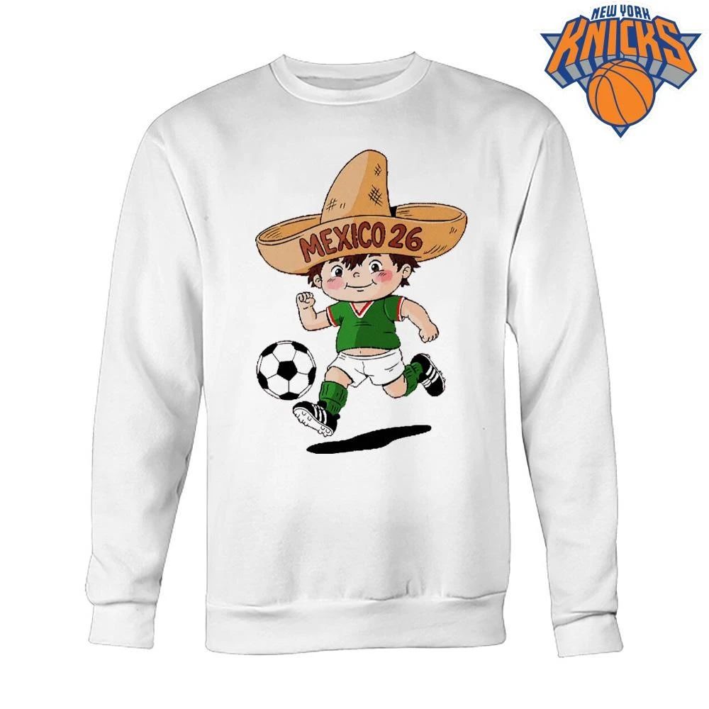 Mexico 26 World Cup Cute Mascot Sombrero Soccer Kid Shirt