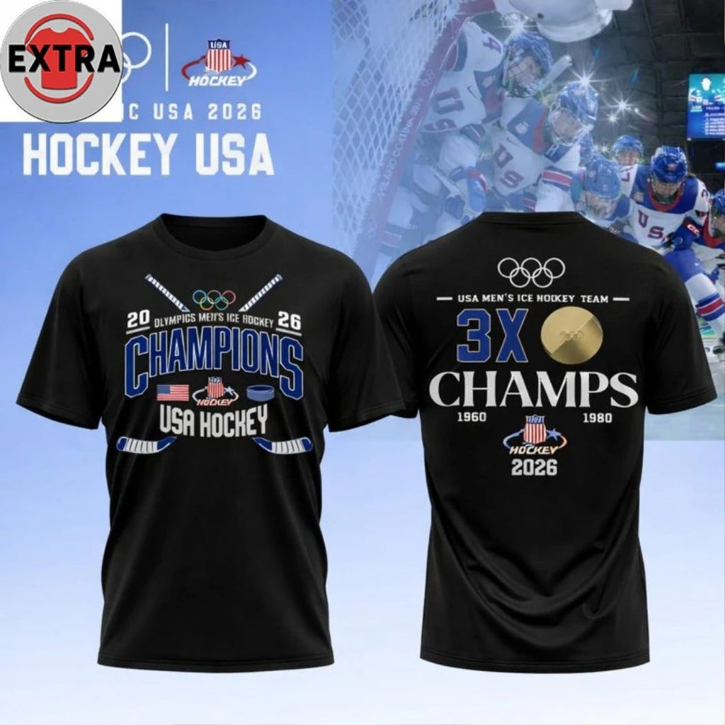 Team USA 2026 Olympic Ice Hockey Champions Celebrate Hoodie T-Shirt