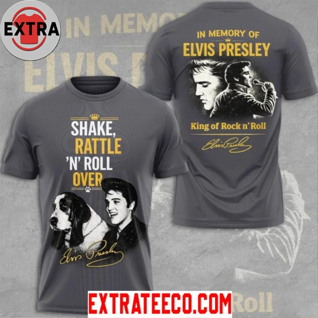 In Memory Of Elvis Presley King Of Rock N’ Roll 2026 Logo Two Sided Shirt
