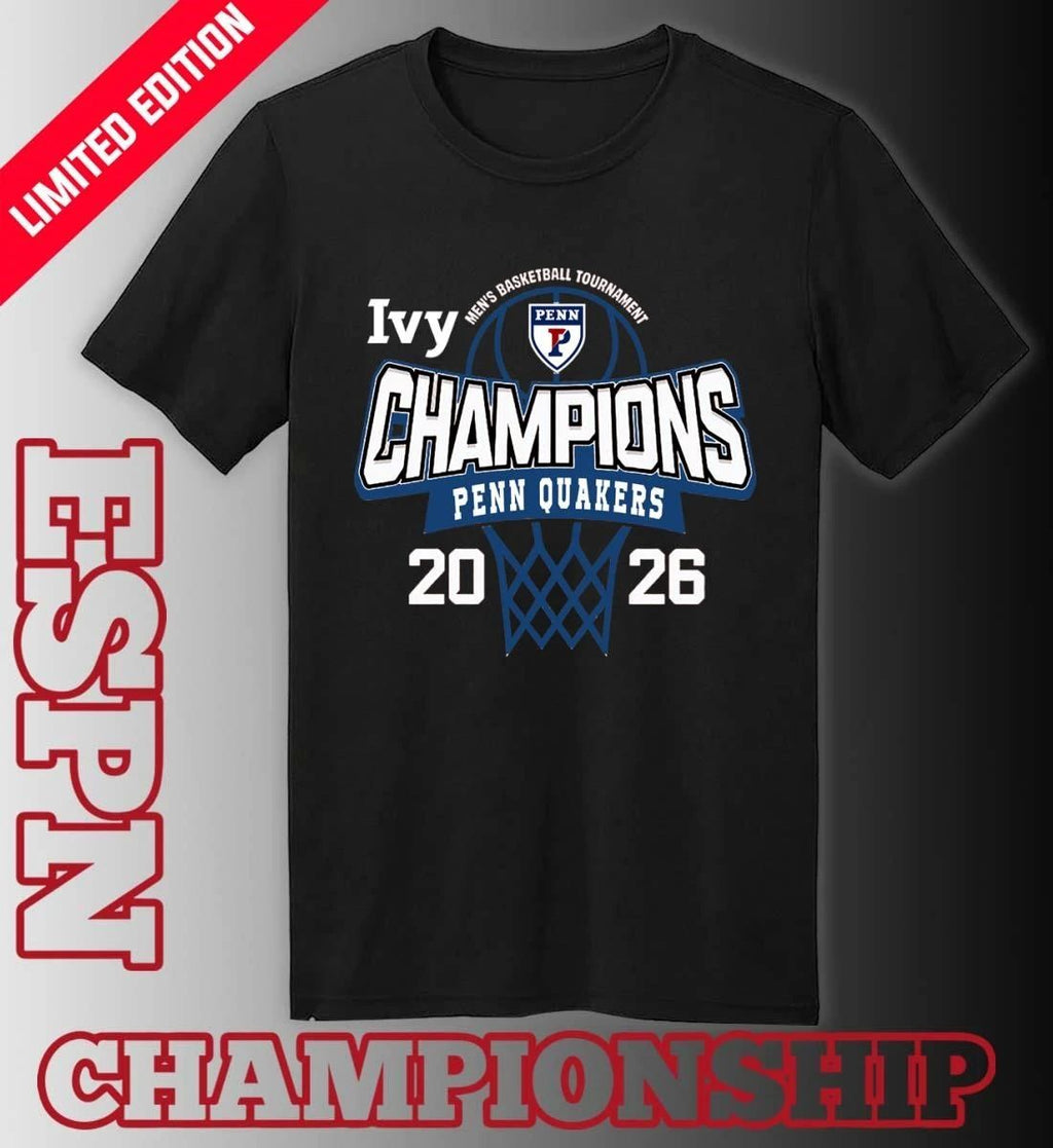 Penn Quakers 2026 Ivy League Men’s Basketball Tournament Champions Shirt