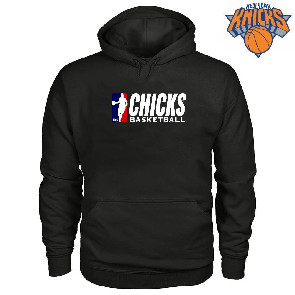NBA Style Chicks Basketball NYC Logo Red White Blue Graphic shirt