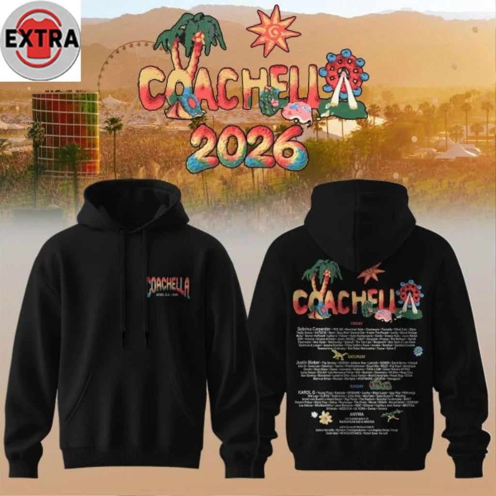 Coachella Valley Music and Arts Festival 2026 Lineup Logo Two Sided Hoodie T-Shirt