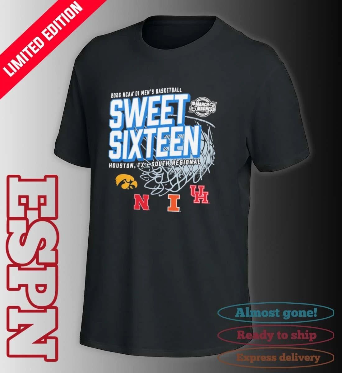 Houston, TX South Regional 2026 NCAA DI Men’s Basketball Sweet Sixteen T-Shirt
