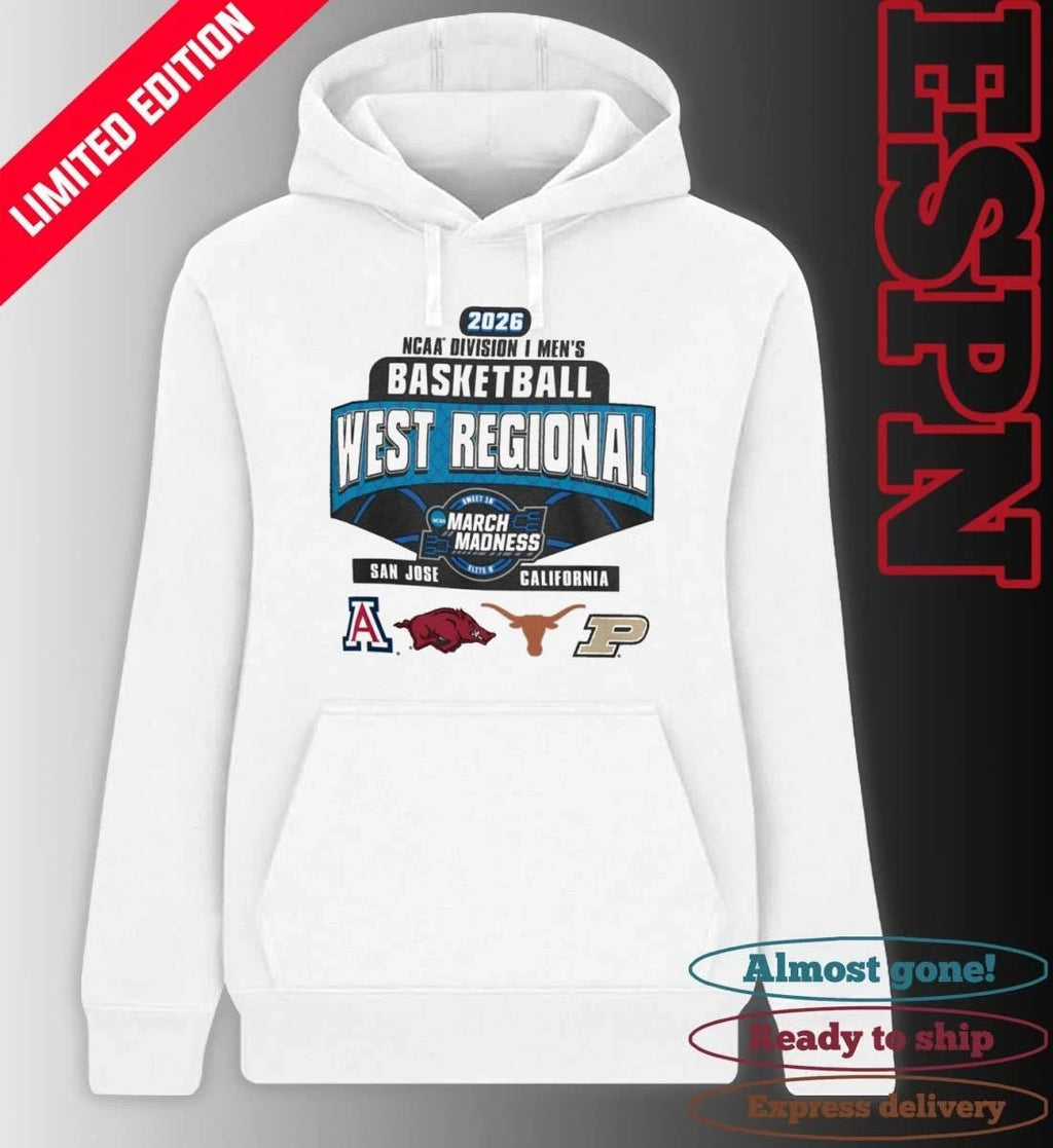 4 Teams West Regional 2026 NCAA DI Men’s Basketball Sweet Sixteen T-Shirt