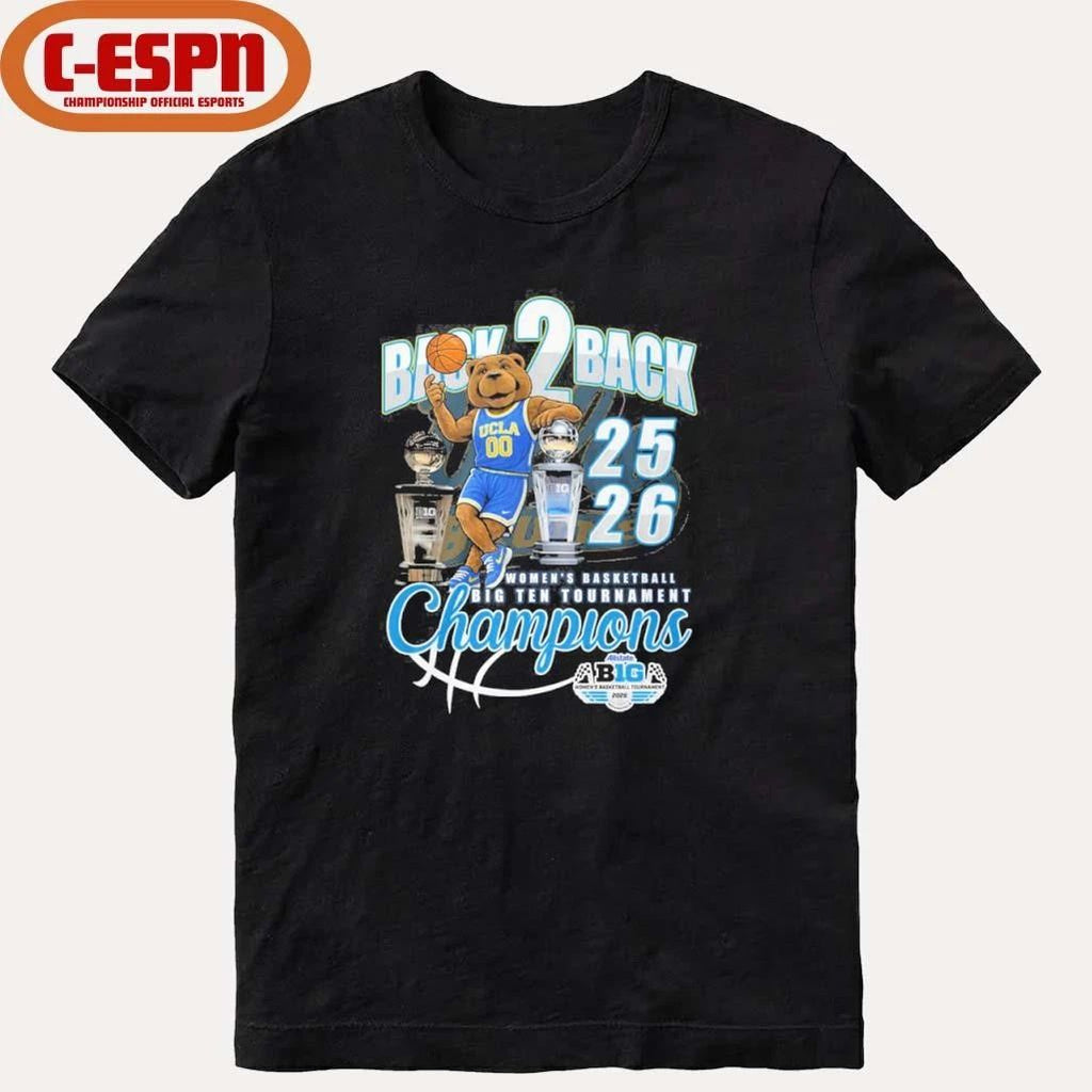 Ucla Bruins Mascot Back 2 Back Big Ten Women’s Basketball Tournament Champions Shirt