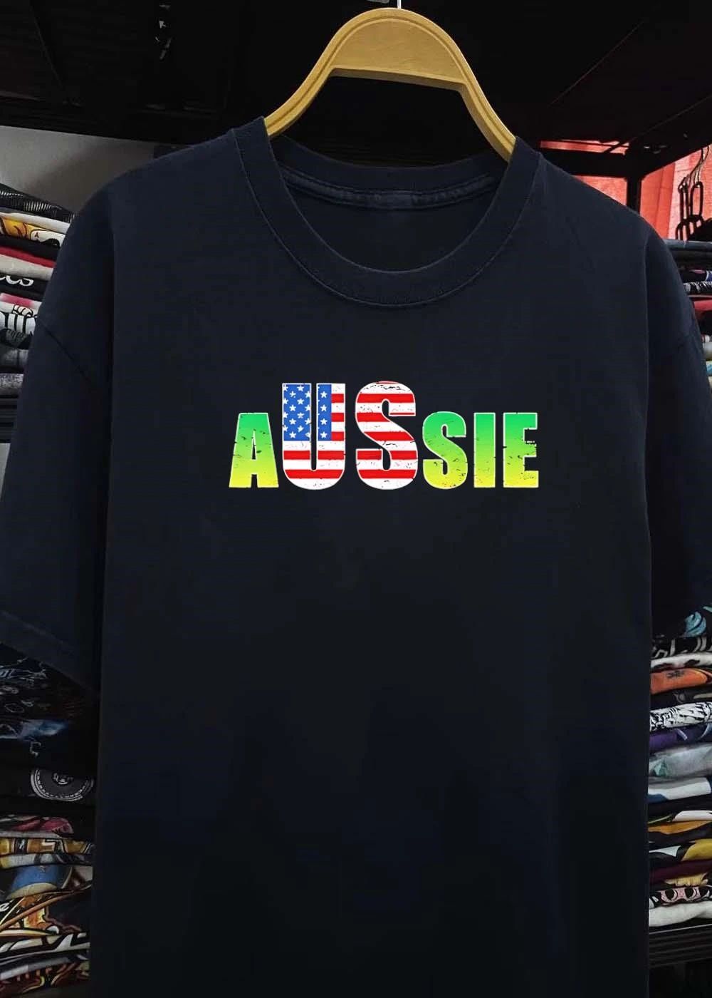 Aussie USA Flag Lettering shirt