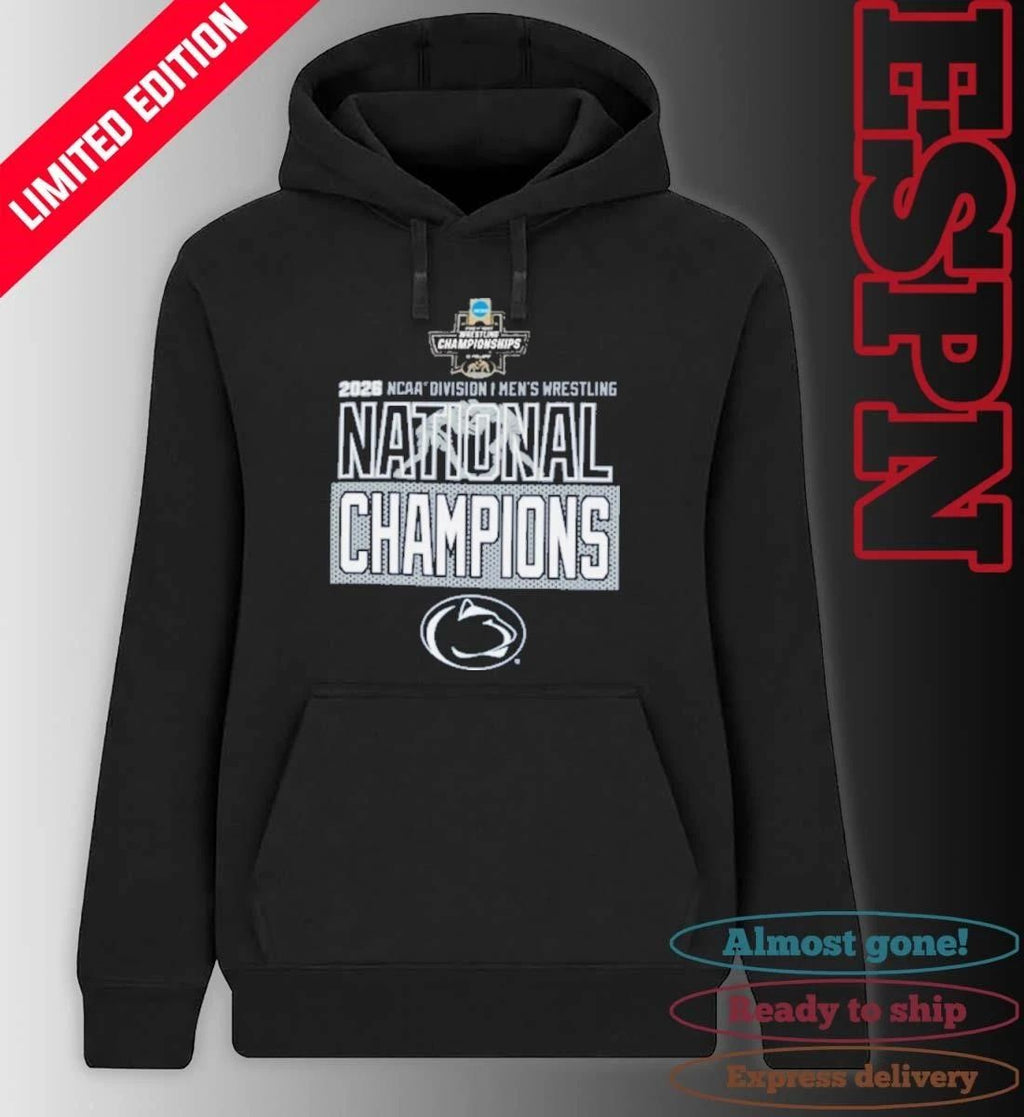 Penn State Nittany Lions 2026 NCAA DI Men’s Wrestling National Champions T-Shirt