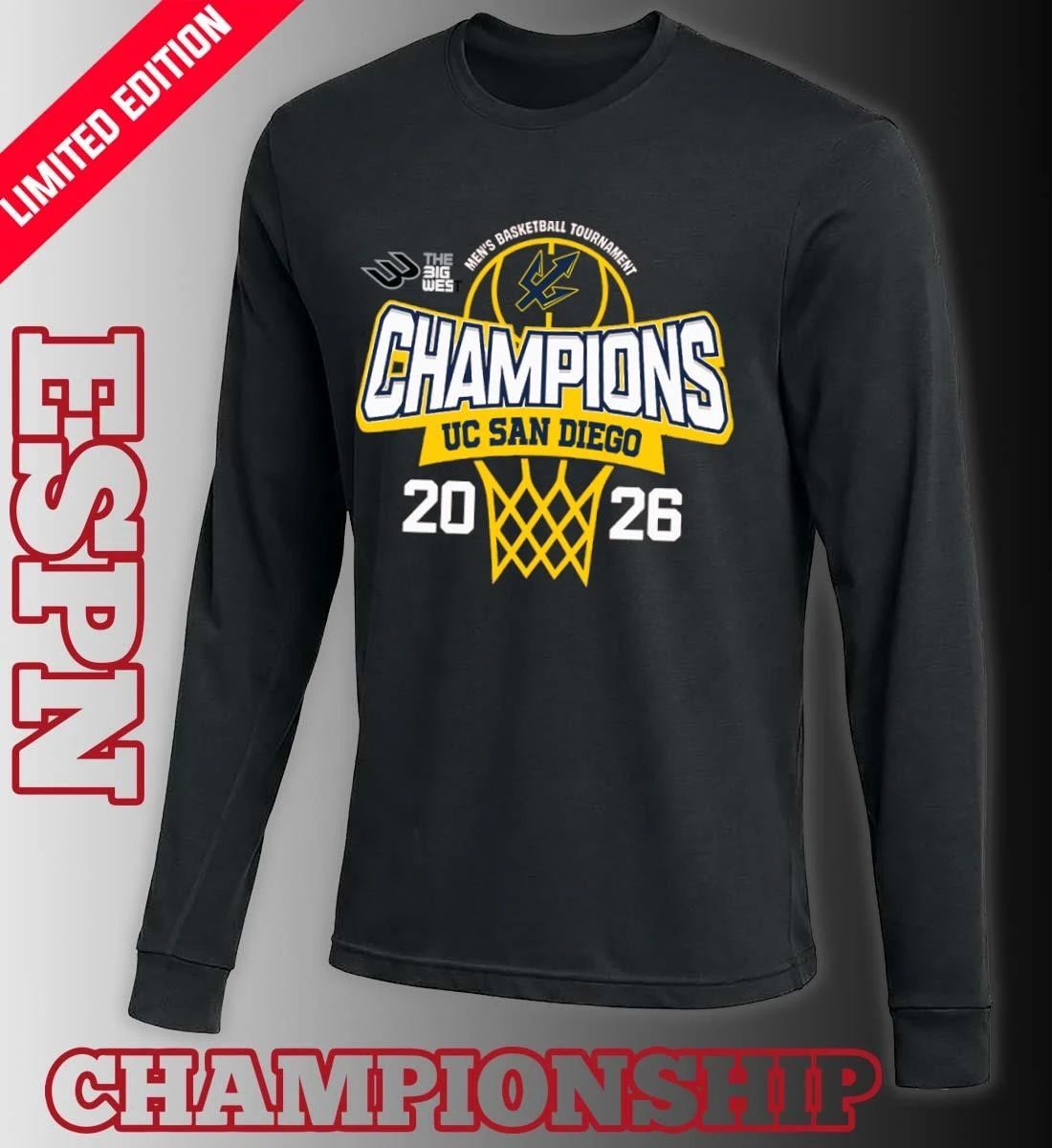 Big West Conference Men’s Basketball Tournament 2026 Champions UC San Diego Tritons T-Shirt