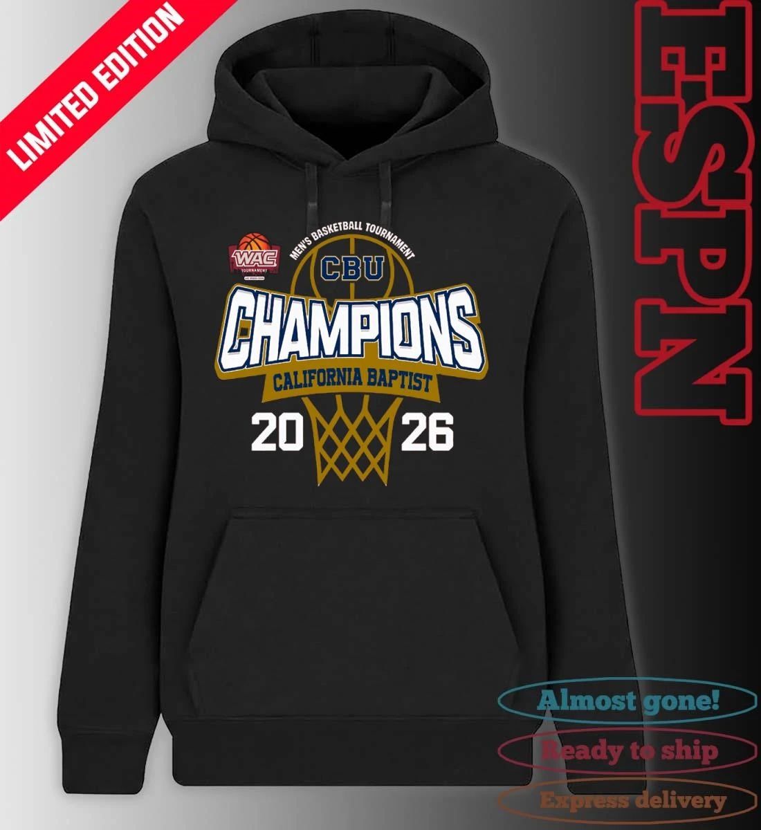 WAC Men’s Basketball Tournament 2026 Champions California Baptist Lancers T-Shirt
