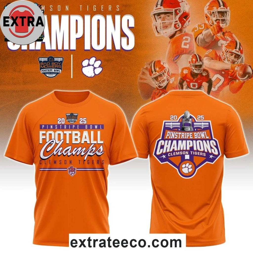 Clemson Tigers Pinstripe Bowl Champions 2025 Logo Shirt